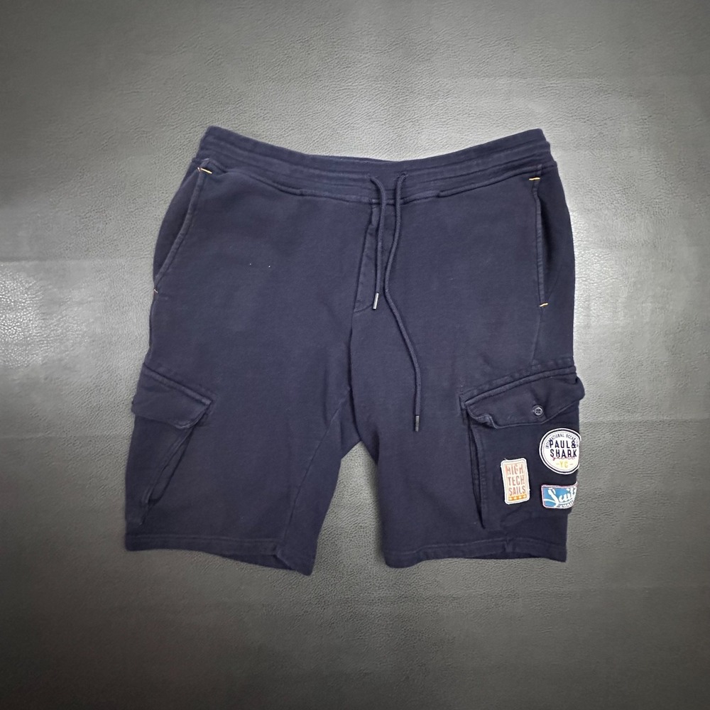 Paul & Shark Yachting Shorts Mens 3XL Blue Comfort Cargo Fleece Loung Stretch